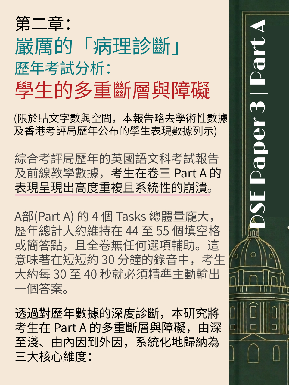 DSE 英語聽力 A 部 · 研究報告（1/2）｜診斷篇 — 7/18
